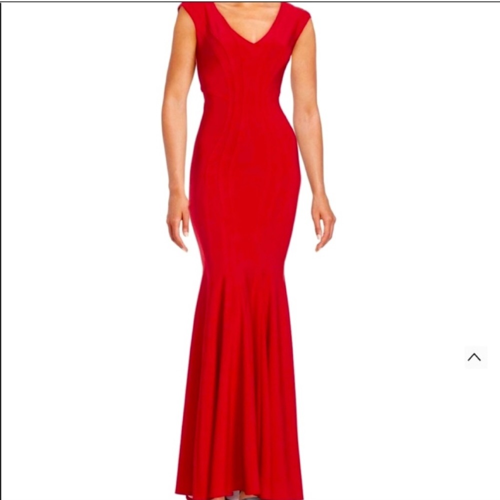 Betsy & Adam Vibrant Red Maxi Dress